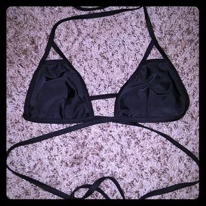 Small black wrap around bikini top
